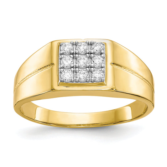 10K Yellow Gold Men'S Cz Ring