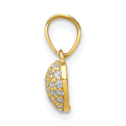 10k Yellow Gold 10K CZ Micro Pave Heart Pendant
