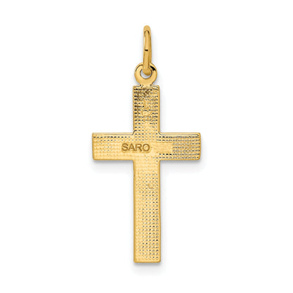 10K Yellow Gold Diamond-Cut Cross Pendant