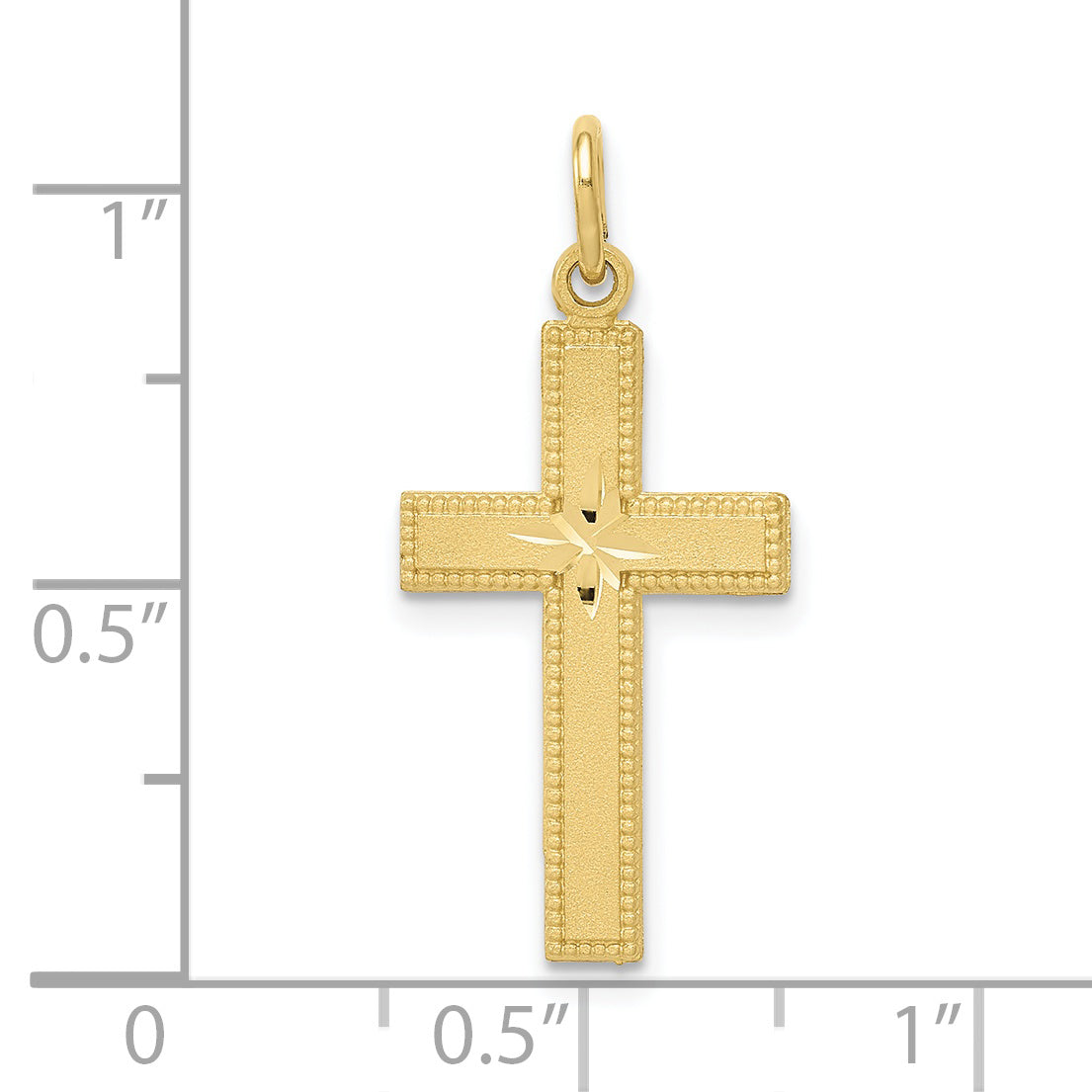 10K Yellow Gold Diamond-Cut Cross Pendant