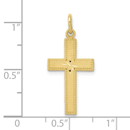 10K Yellow Gold Diamond-Cut Cross Pendant