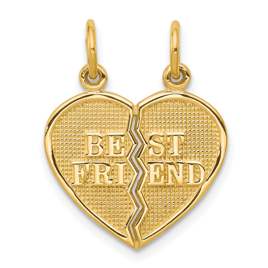 10k Yellow Gold BEST FRIEND 2 Piece Break-A-Part Charm