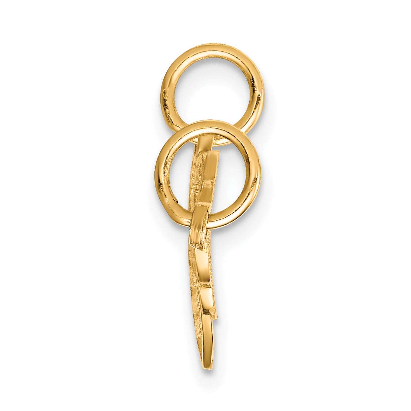 10k Yellow Gold Heart and Key Break-apart Charm