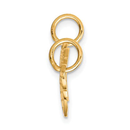 10k Yellow Gold Heart and Key Break-apart Charm