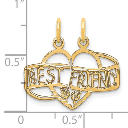 10k Yellow Gold BEST FRIEND 2 Piece Break-A-Part Charm