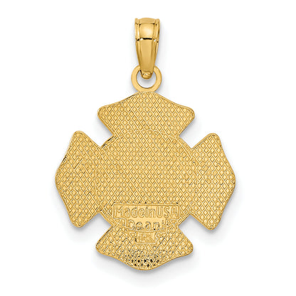 10K Yellow Gold St. Florian Protect Us/Fire Dept. Pendant