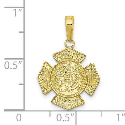 10K Yellow Gold St. Florian Protect Us/Fire Dept. Pendant