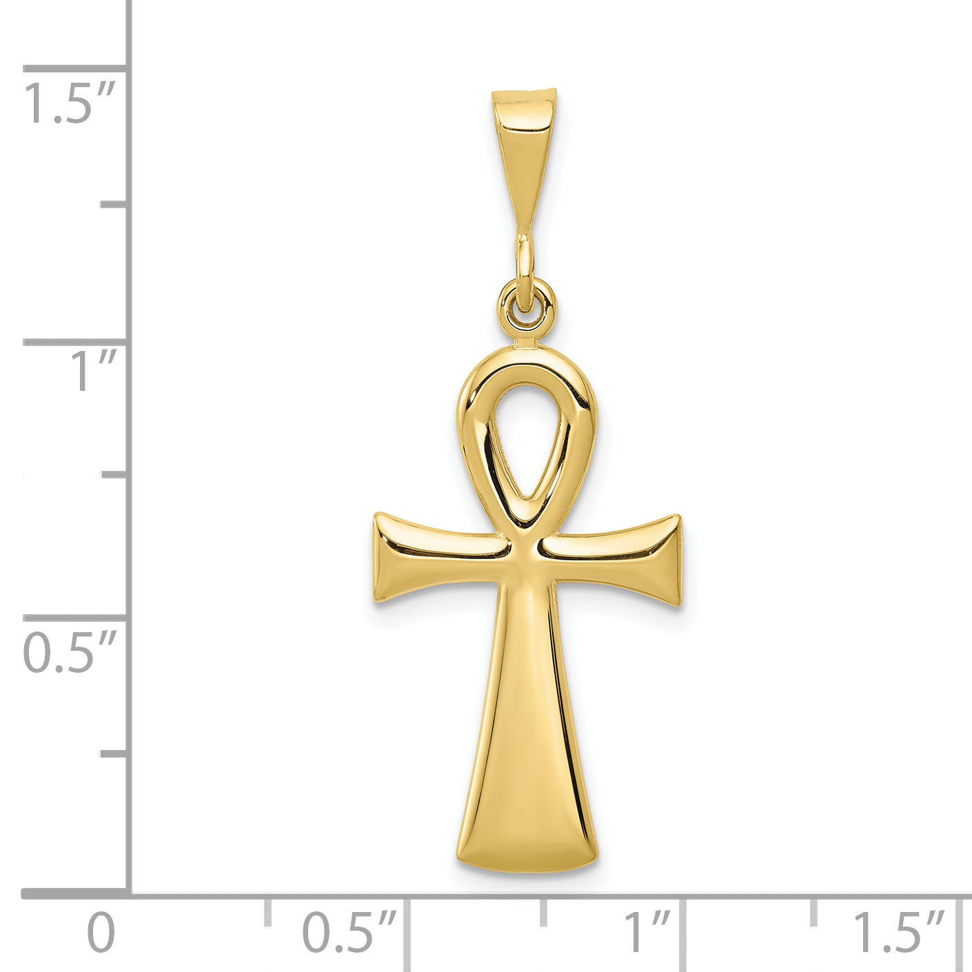 10K Yellow Gold Egyptian Ankh Cross Pendant