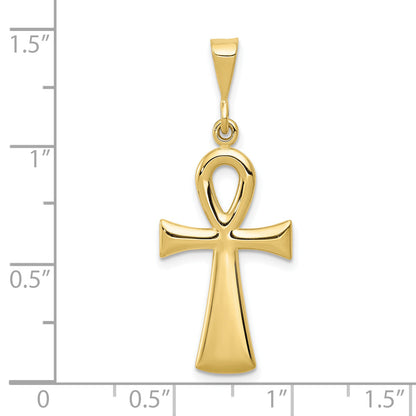 10K Yellow Gold Egyptian Ankh Cross Pendant