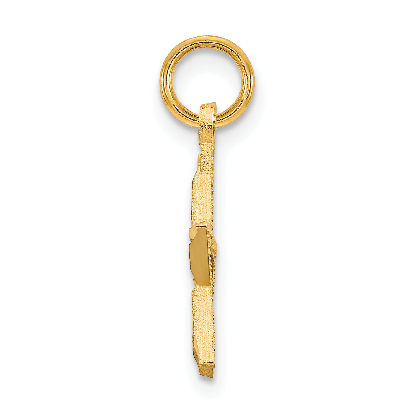 10k Yellow Gold Diamond-Cut Flat Back Star Charm