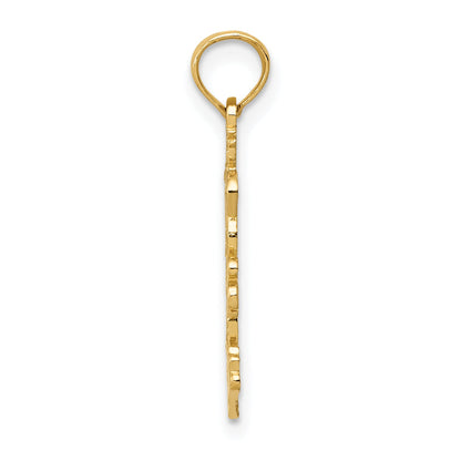 10K Yellow Gold 10K Double Palm Trees Pendant