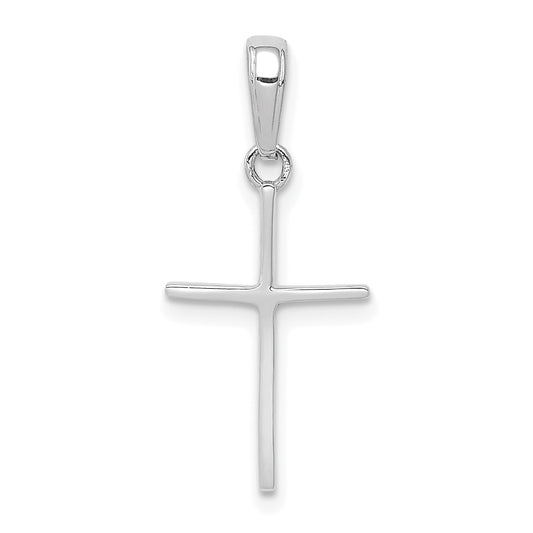 10K White Gold 10Kw Polished Cross Pendant