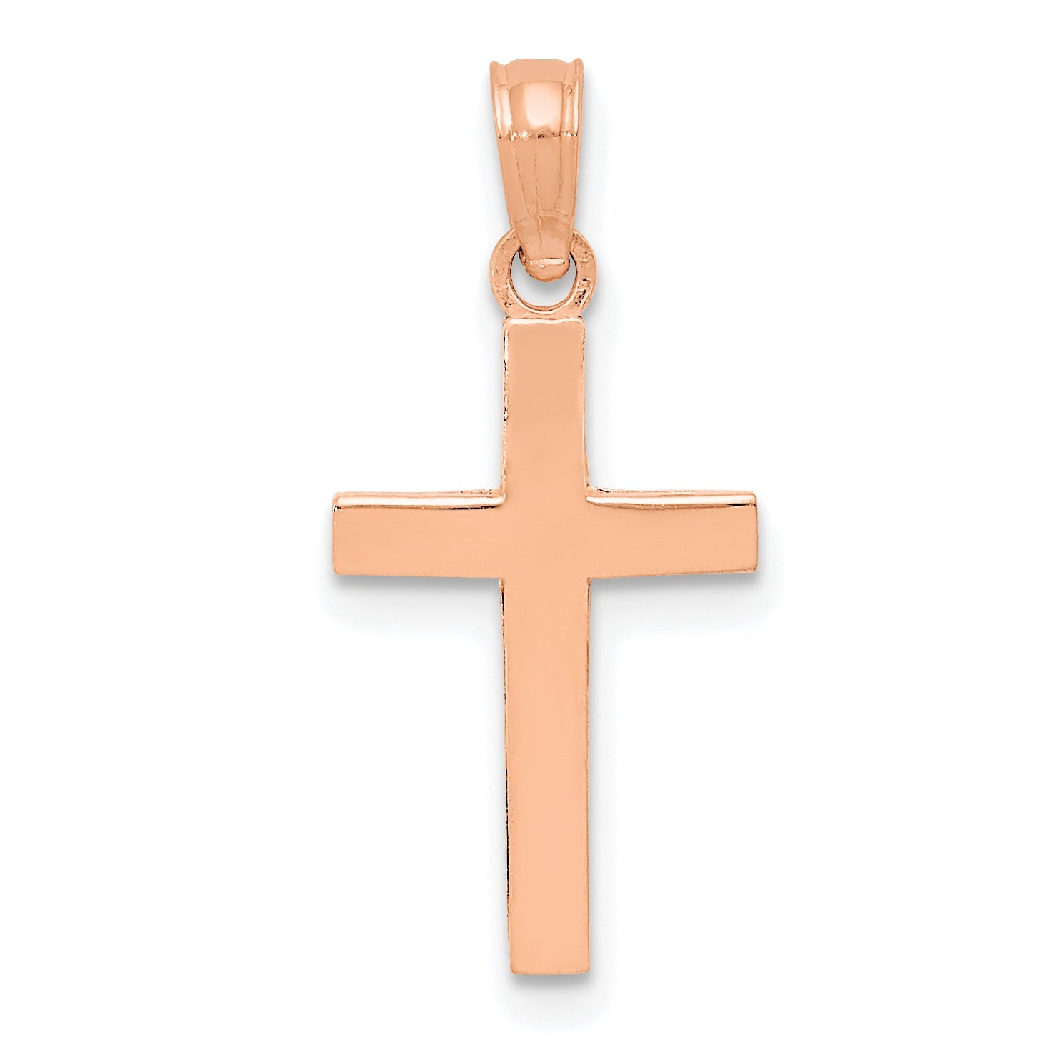 10K Rose Gold Polished Cross Pendant
