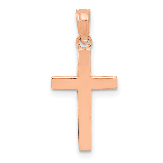 10K Rose Gold Polished Cross Pendant