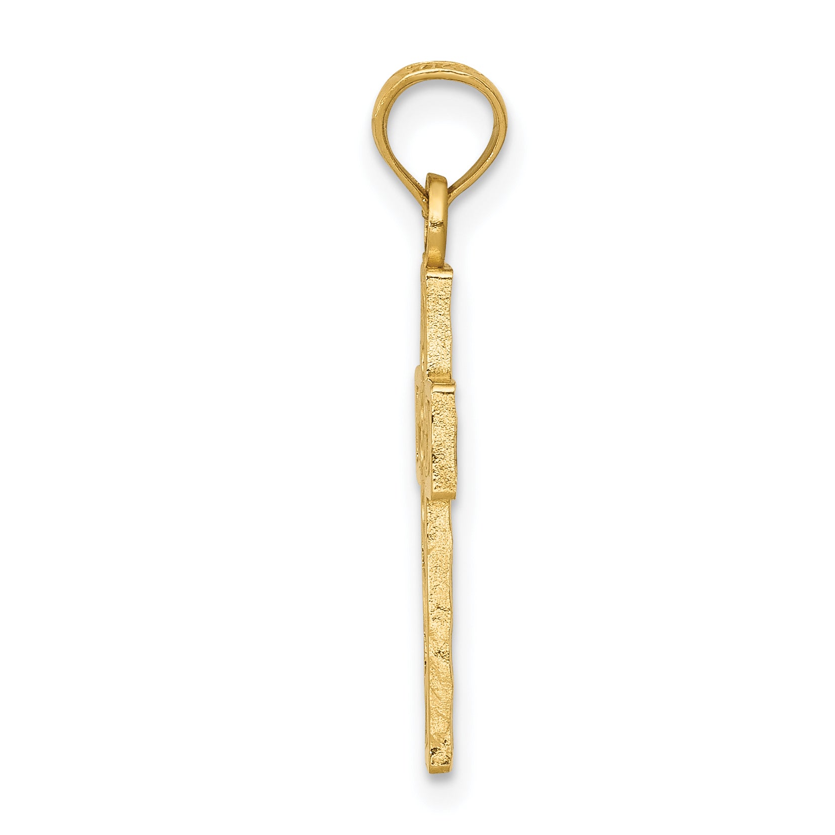 10K Yellow Gold Diamond-Cut Filigree Cross Pendant