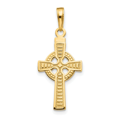 10K Yellow Gold Reversible God Is Love Celtic Cross Pendant