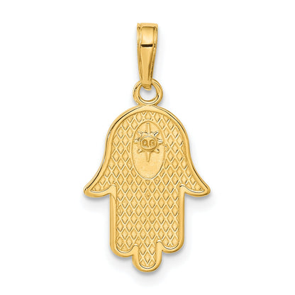 10K Yellow Gold 10K Hamsa W/Star Of David Pendant