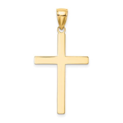 10K Yellow Gold Polished Cross Pendant