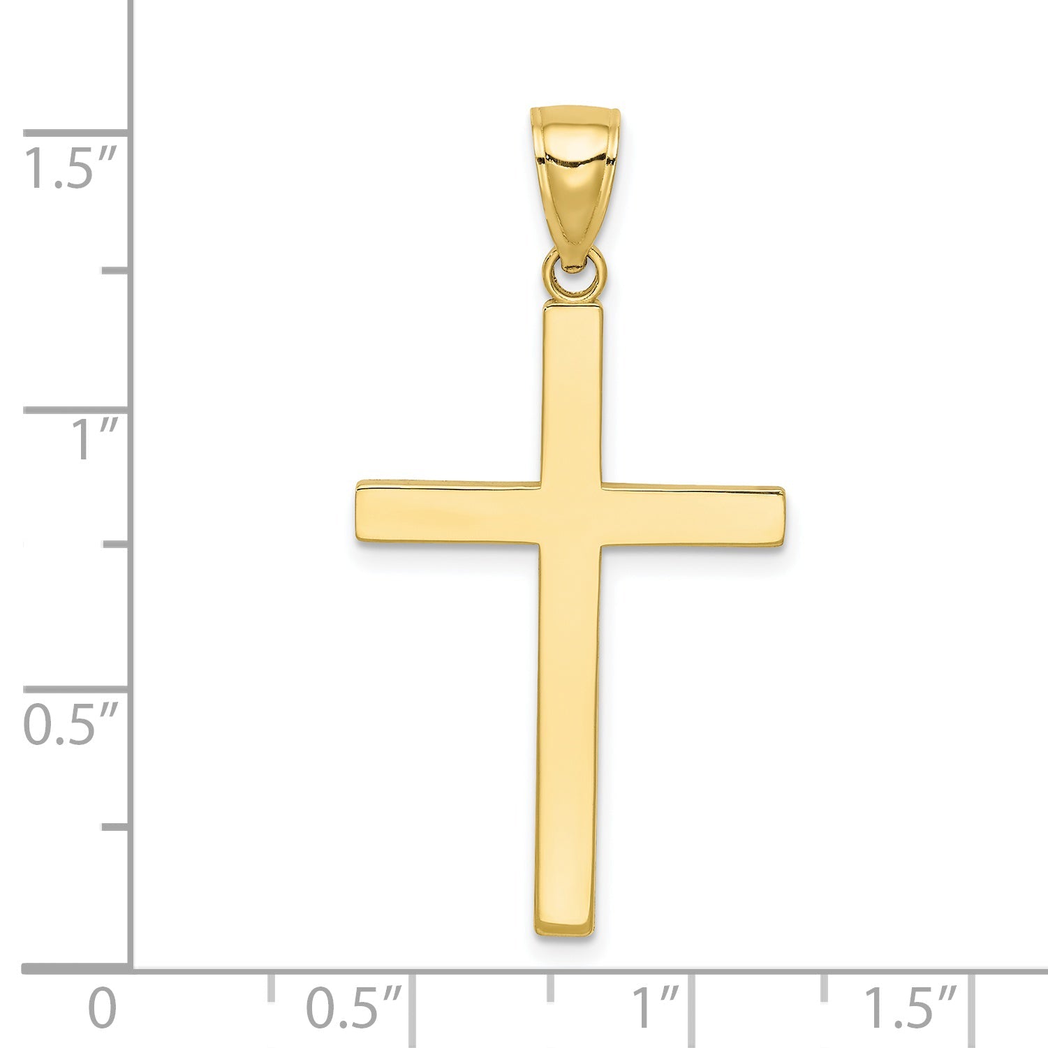 10K Yellow Gold Polished Cross Pendant