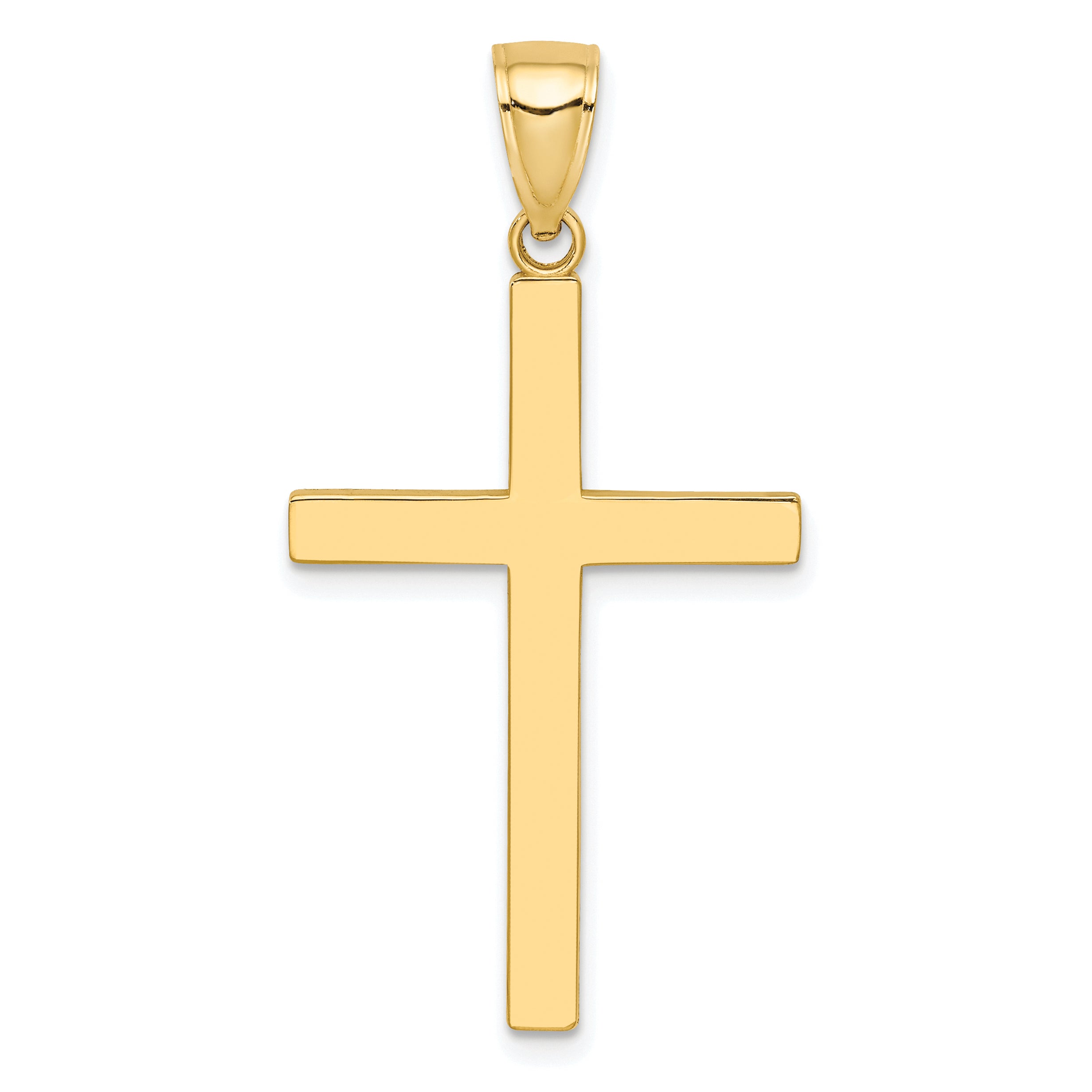 10K Yellow Gold Polished Cross Pendant