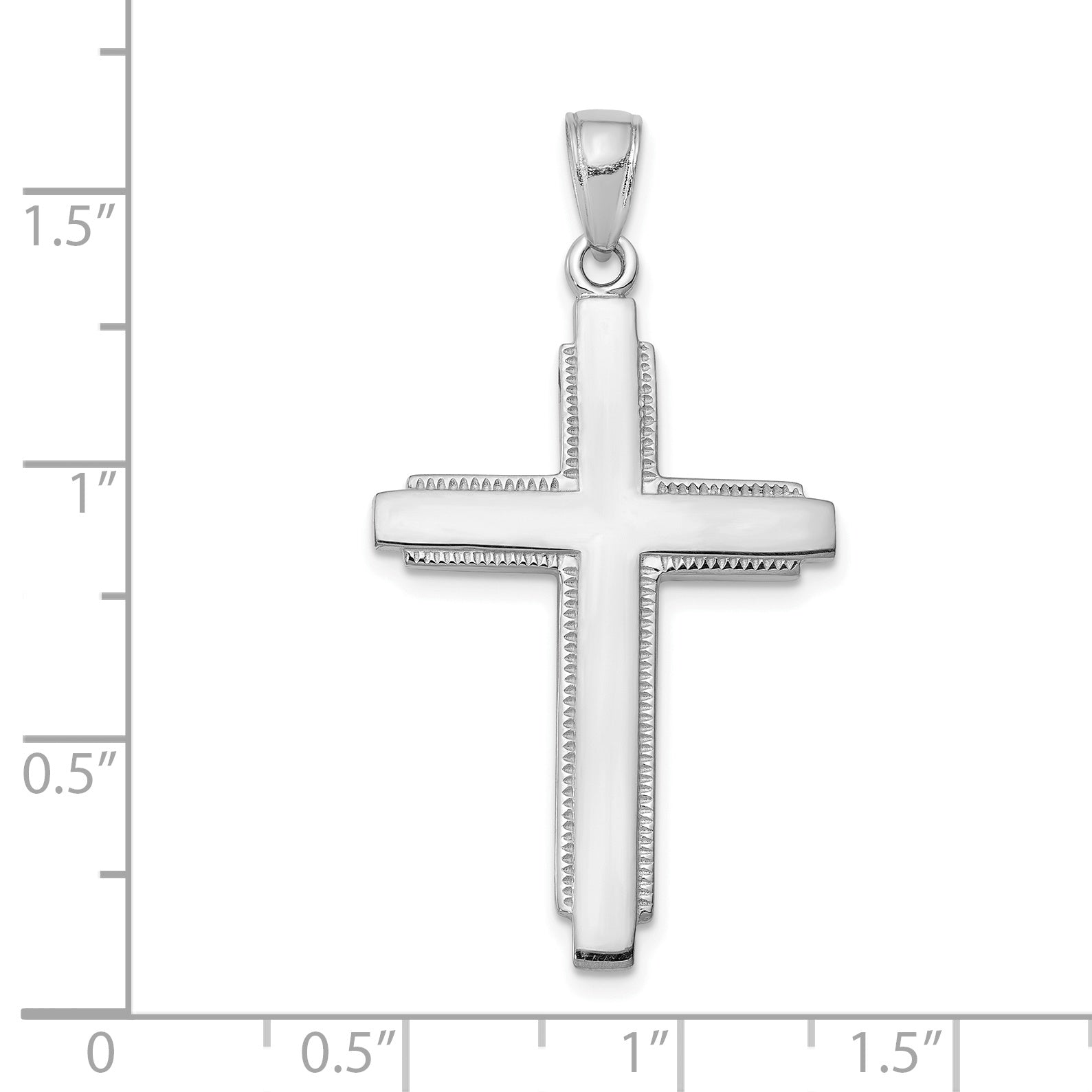 10K White Gold 10K Solid Cross Pendant