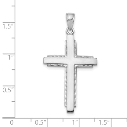 10K White Gold 10K Solid Cross Pendant