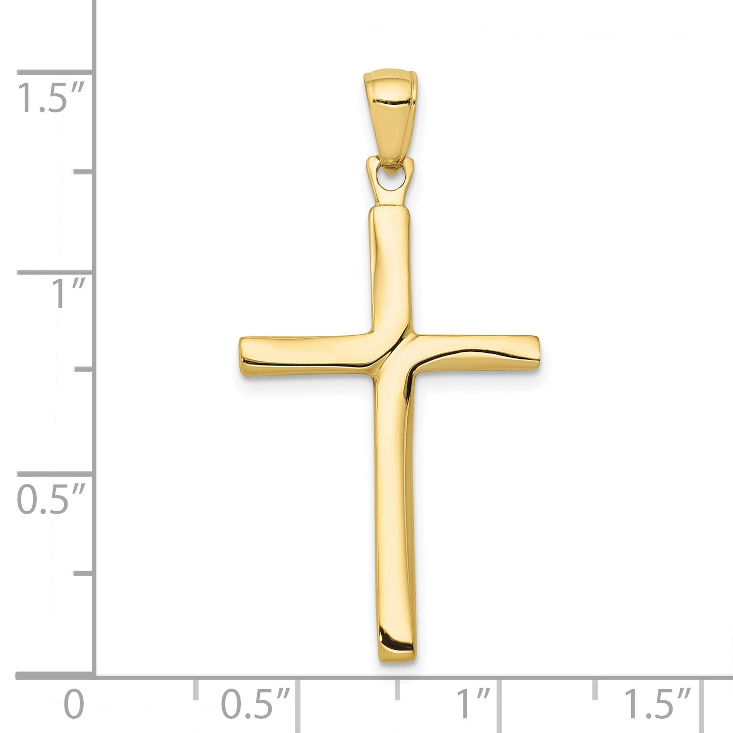 10K Yellow Gold 10K Polished Finish Accent Stick Cross Pendant