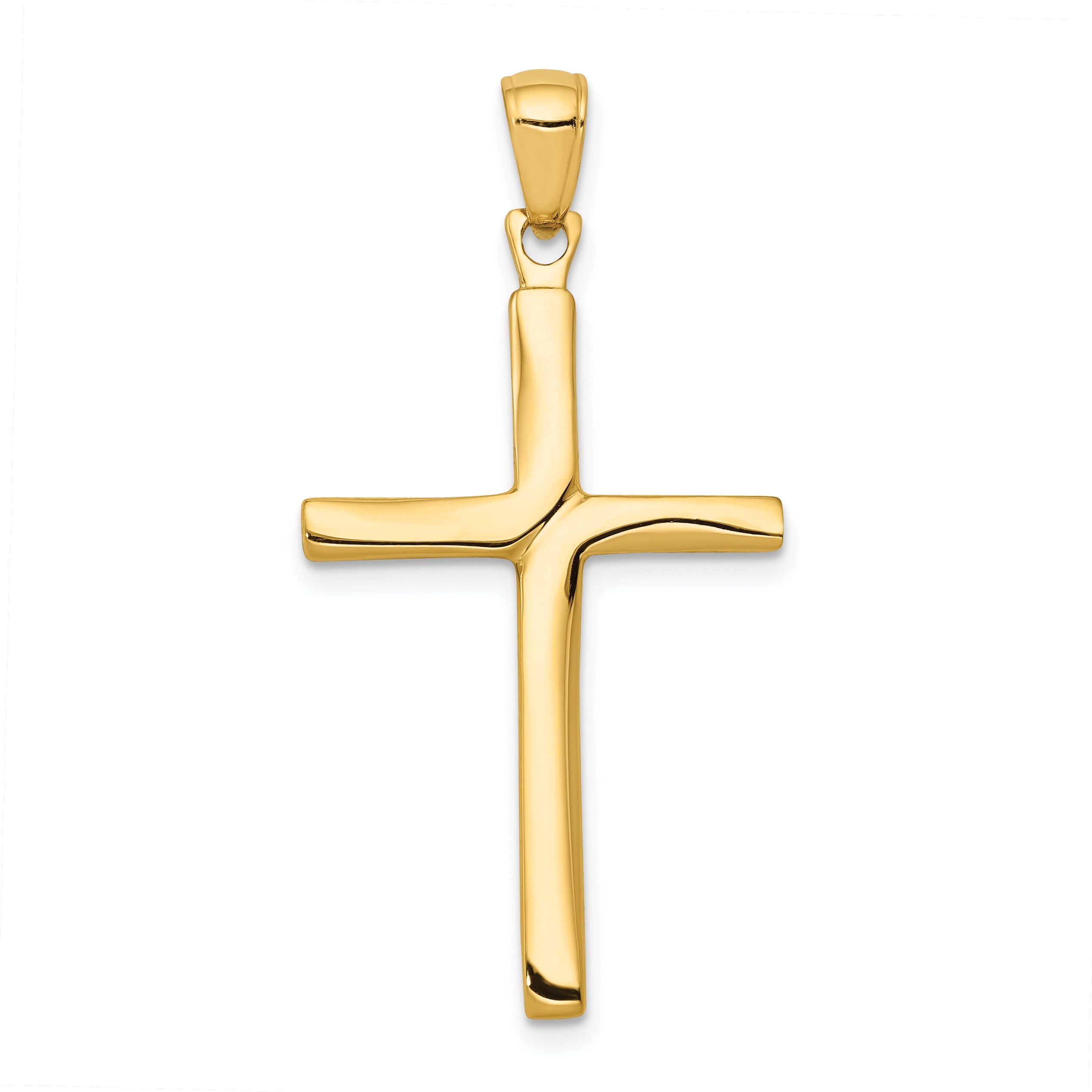 10K Yellow Gold 10K Polished Finish Accent Stick Cross Pendant