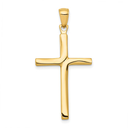 10K Yellow Gold 10K Polished Finish Accent Stick Cross Pendant