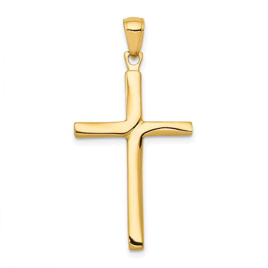 10K Yellow Gold 10K Polished Finish Accent Stick Cross Pendant