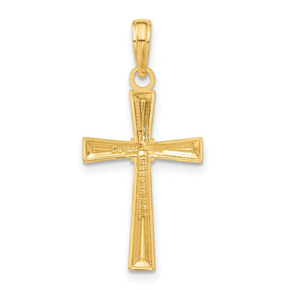 10K Yellow Gold 10K Diamond-Cut X Cross Pendant