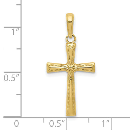 10K Yellow Gold 10K Diamond-Cut X Cross Pendant
