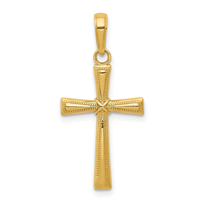 10K Yellow Gold 10K Diamond-Cut X Cross Pendant