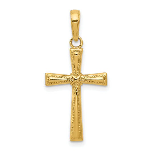 10K Yellow Gold 10K Diamond-Cut X Cross Pendant