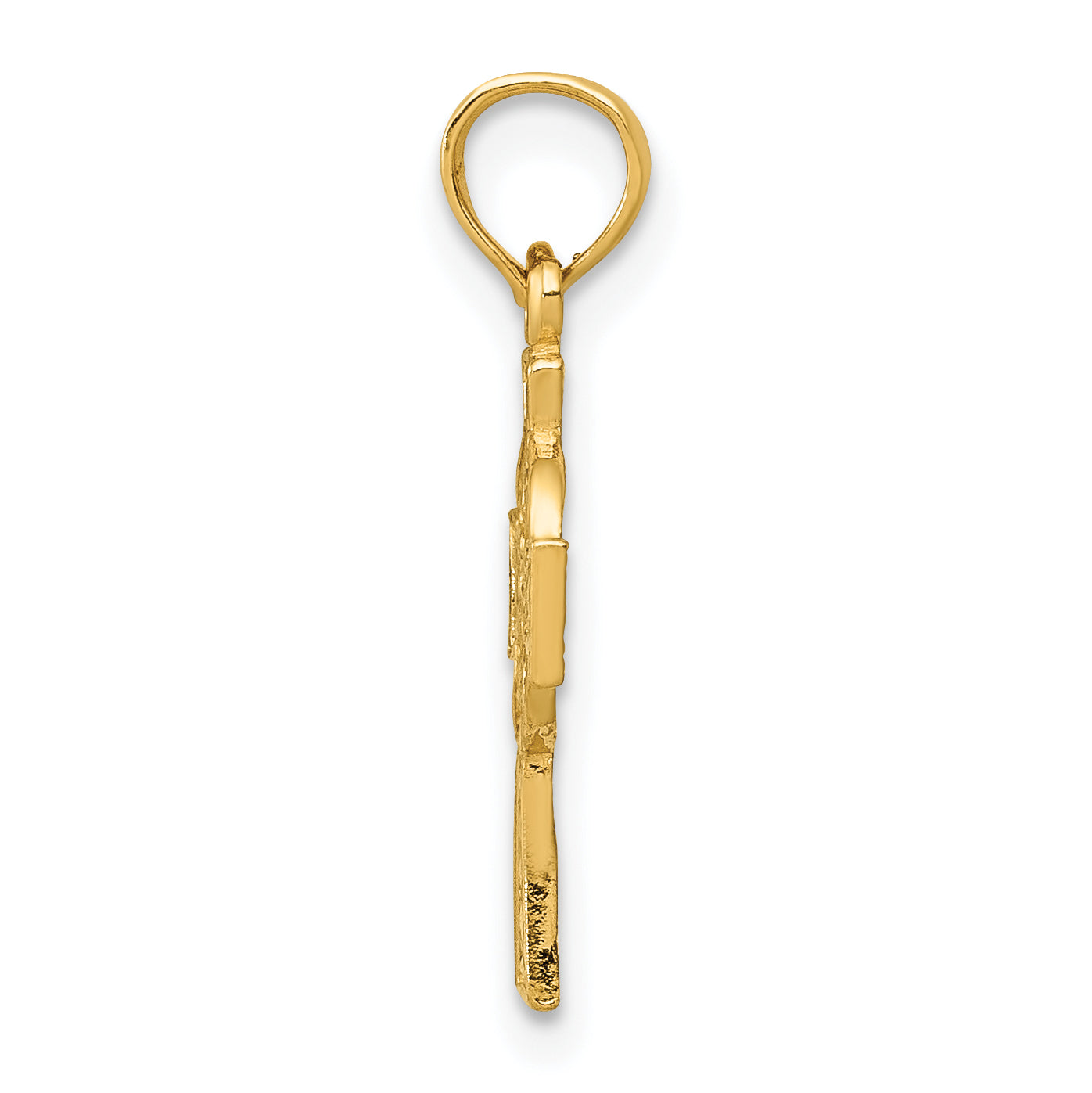 10K Yellow Gold Celtic Cross W/Eternity Circle Pendant