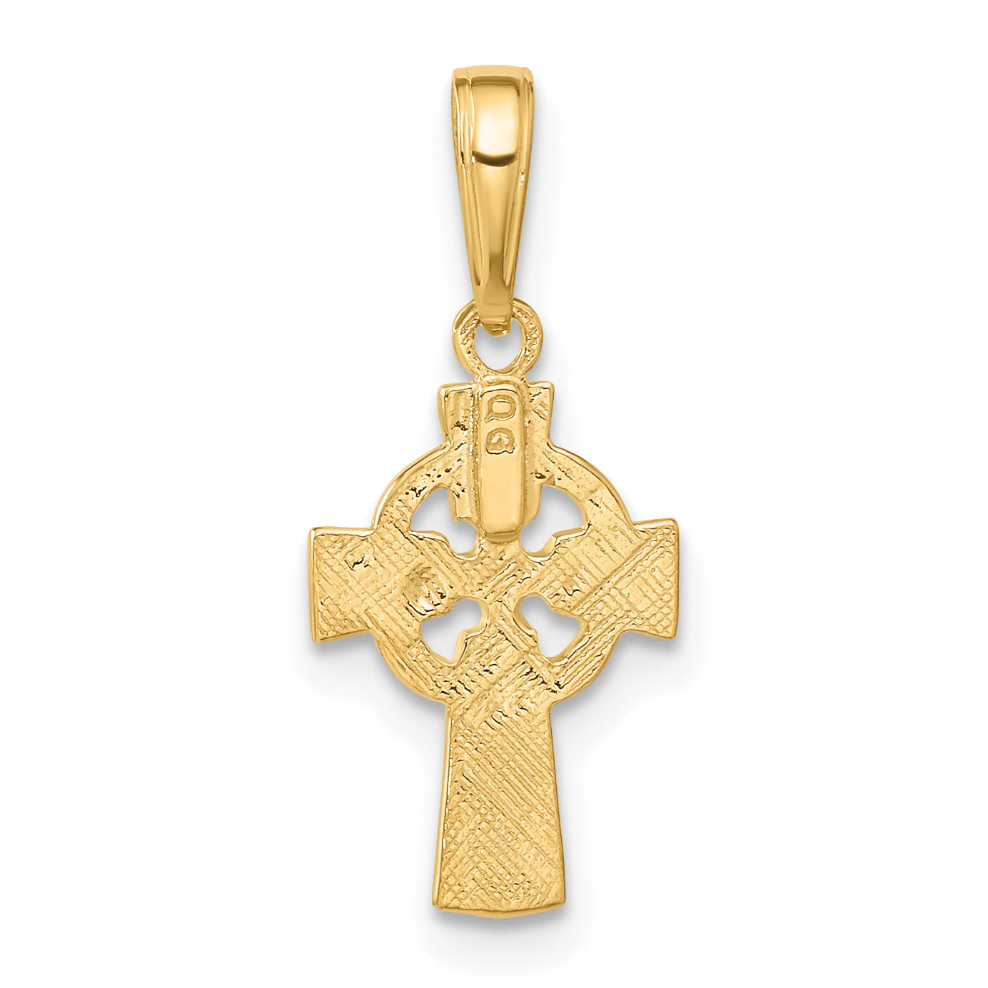 10K Yellow Gold Celtic Cross W/Eternity Circle Pendant