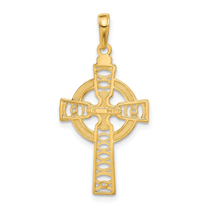 10K Yellow Gold 10K Celtic Cross W/Eternity Circle Pendant