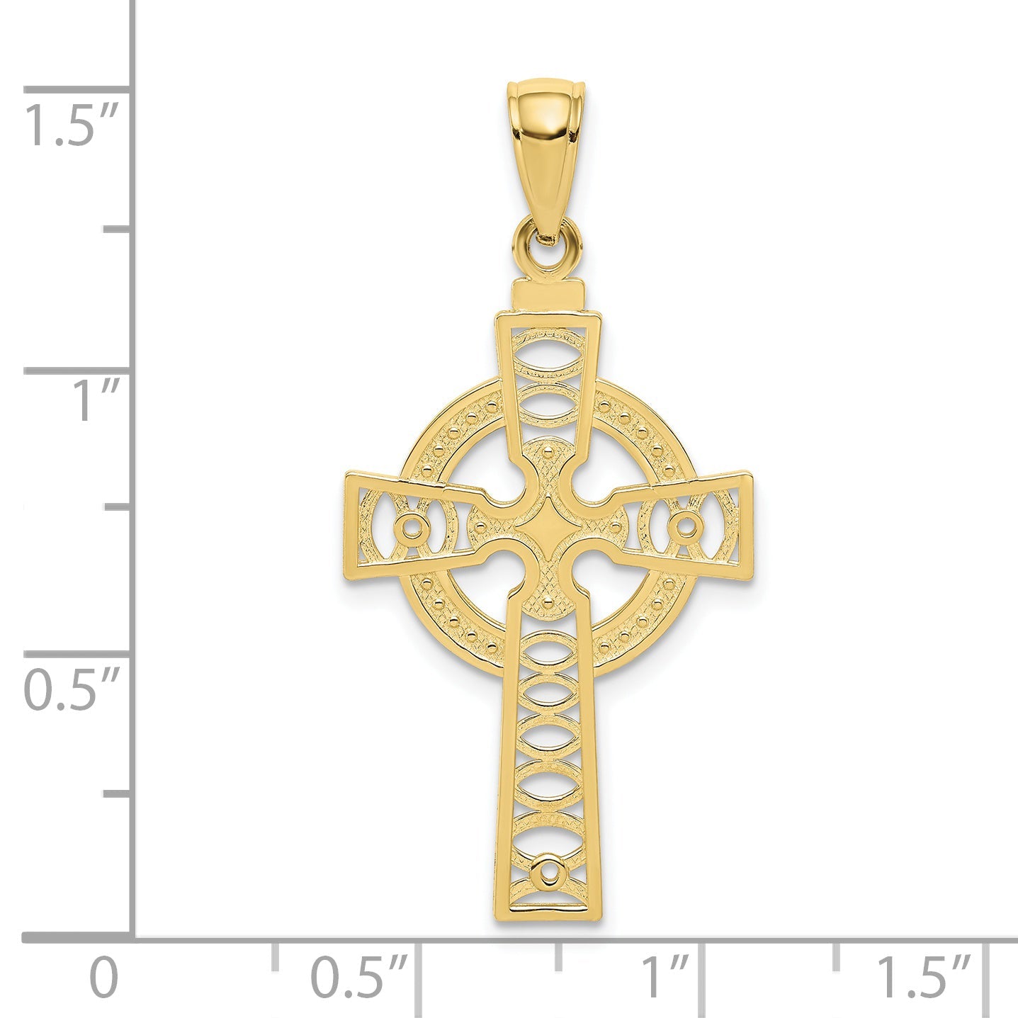 10K Yellow Gold 10K Celtic Cross W/Eternity Circle Pendant