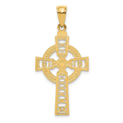 10K Yellow Gold 10K Celtic Cross W/Eternity Circle Pendant