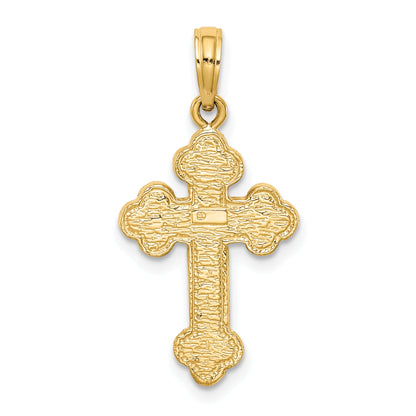 10K Yellow Gold 10K Budded Cross Pendant