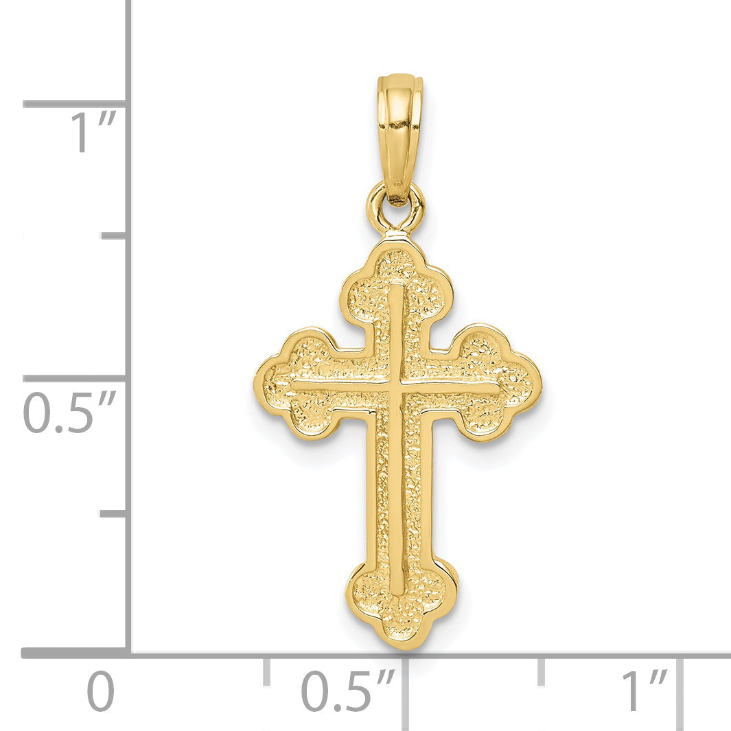 10K Yellow Gold 10K Budded Cross Pendant