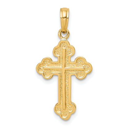 10K Yellow Gold 10K Budded Cross Pendant