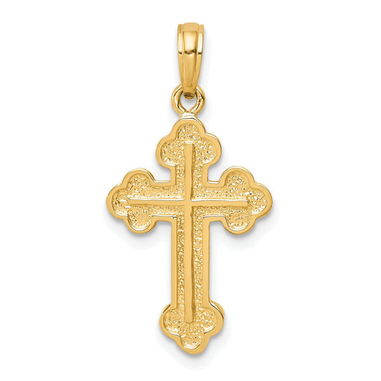 10K Yellow Gold 10K Budded Cross Pendant