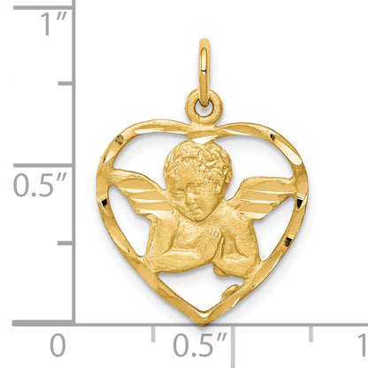 10k Yellow Gold Angel Heart Charm