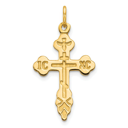 10k Yellow Gold Eastern Orthodox Cross Charm