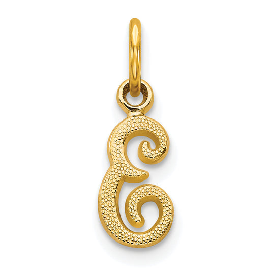 10K Yellow Gold Initial E Charm