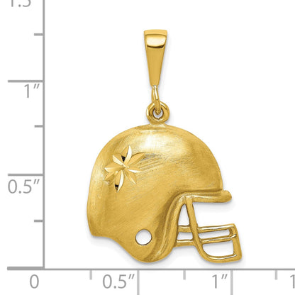 10k Yellow Gold Football Helmet Charm