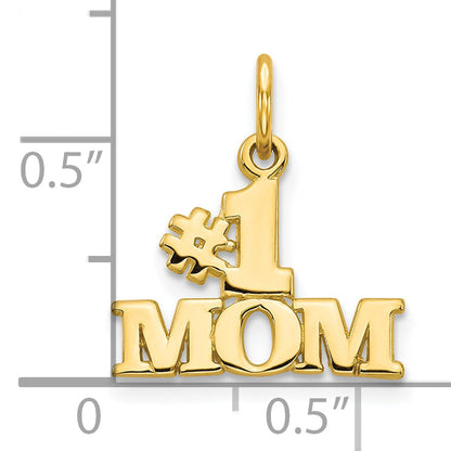 10K Yellow Gold #1 Mom Charm