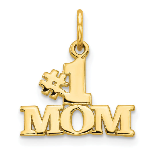 10K Yellow Gold #1 Mom Charm