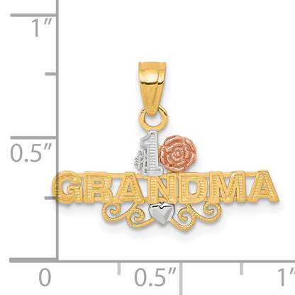 10K Two-Tone W/White Rhodium #1 Grandma Charm